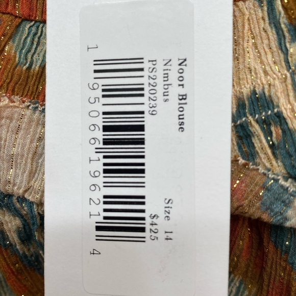 Ulla Johnson long sleeve Noor blouse size 14, NWT - Picture 3 of 4